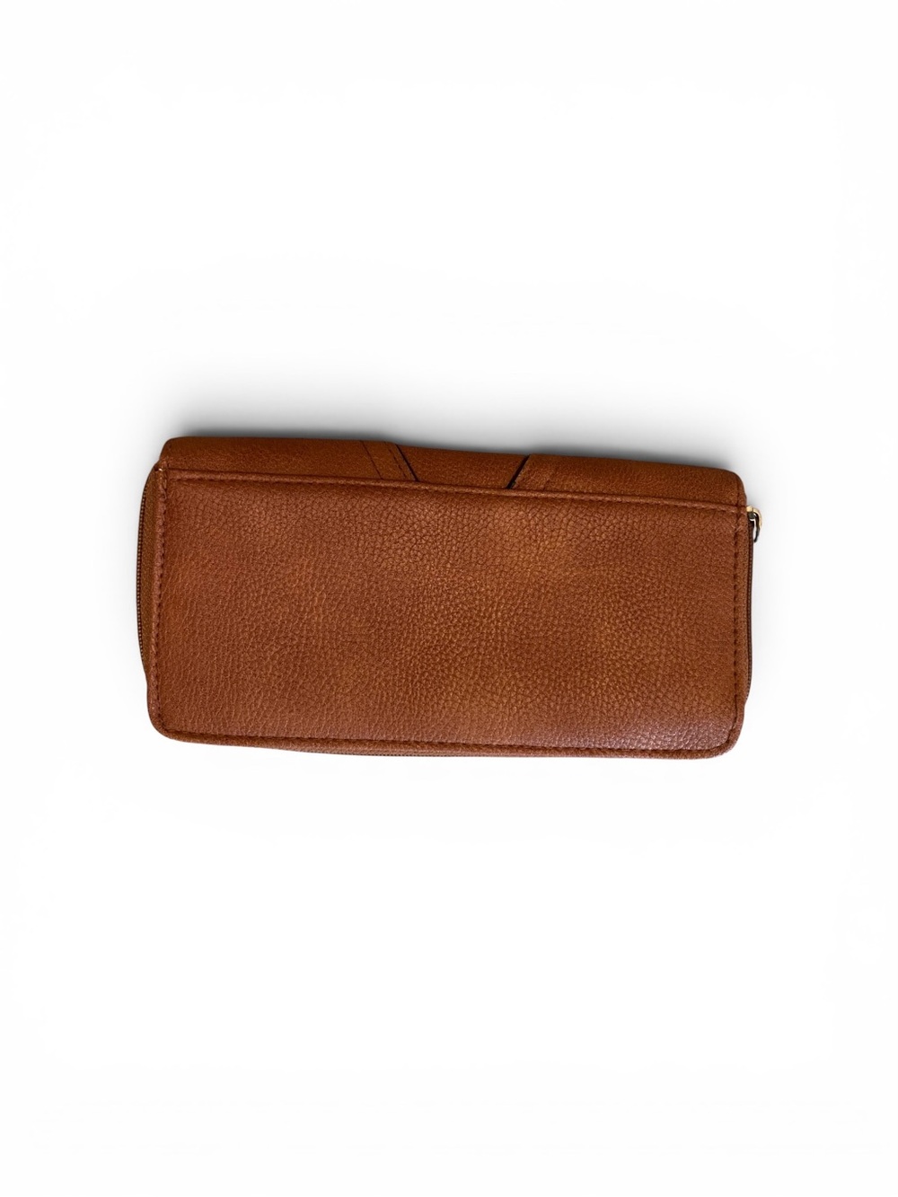 Jessica Simpson Brown Pebbled Leather Wallet with Gold Logo Plaque - Picture 2 of 9